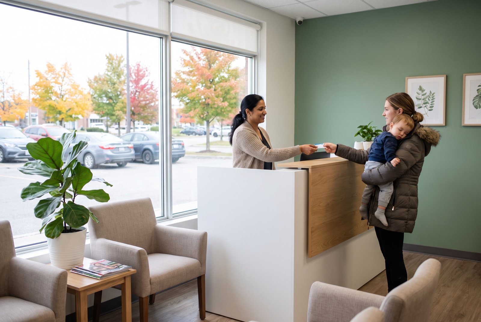 Front desk at a Brampton rehabilitation clinic